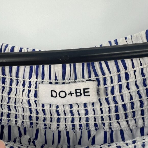 DO+BE Blue White Striped Off Shoulder Blouse Women's XS - Picture 3 of 4